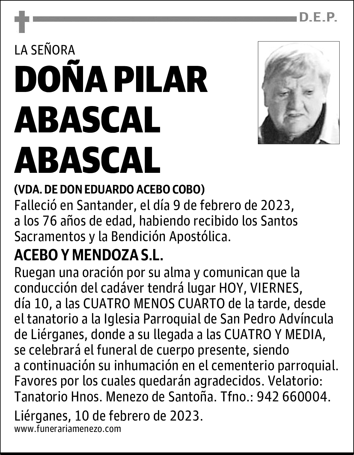 DOÑA PILAR ABASCAL ABASCAL