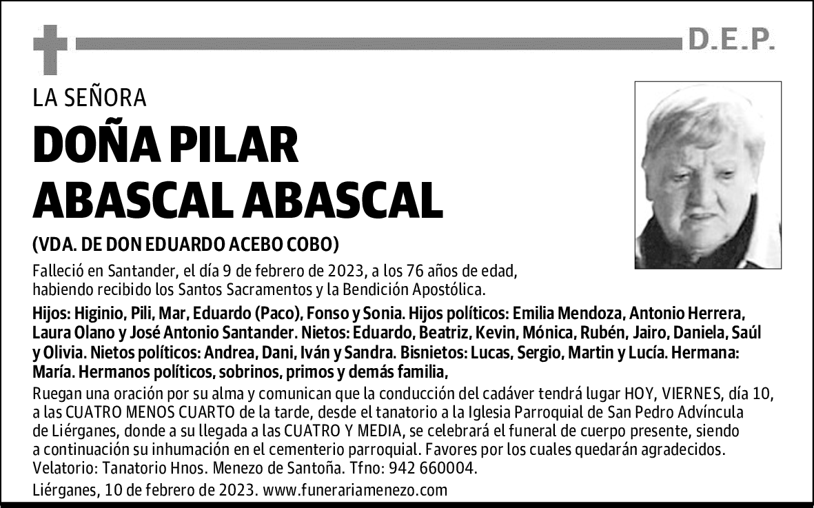 DOÑA PILAR ABASCAL ABASCAL