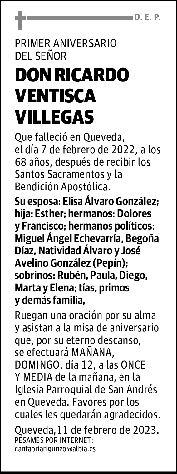 DON RICARDO VENTISCA VILLEGAS