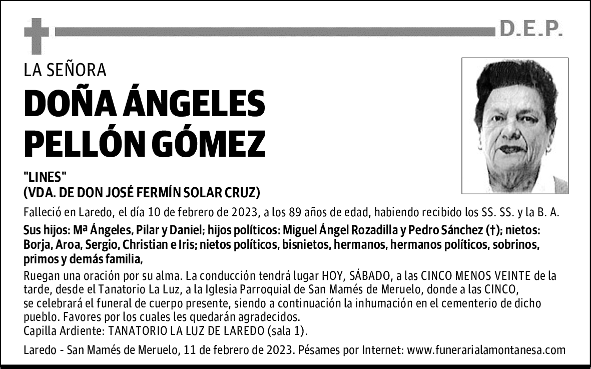 DOÑA ÁNGELES PELLÓN GÓMEZ