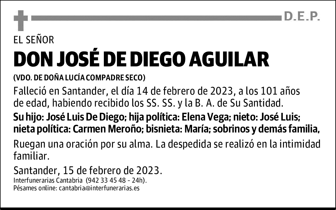 DON JOSÉ DE DIEGO AGUILAR