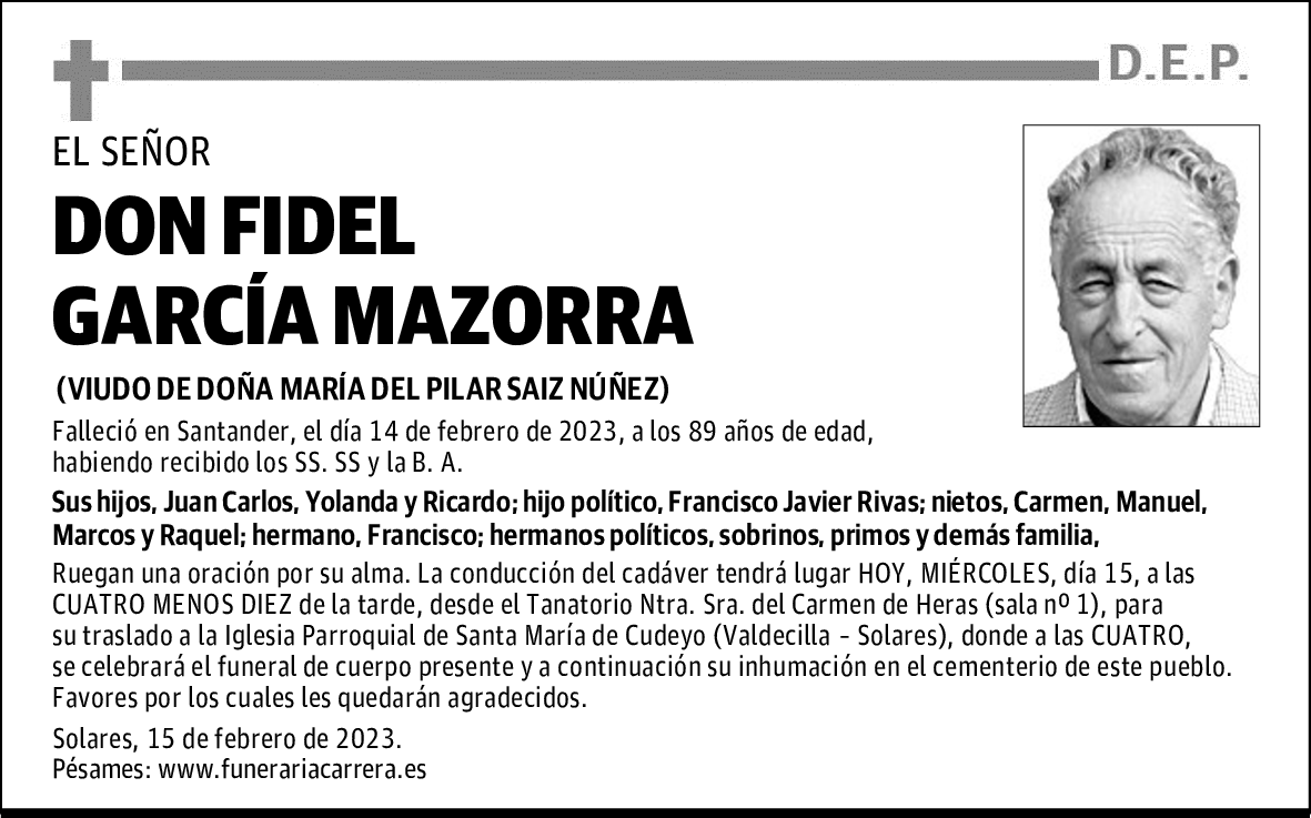 DON FIDEL GARCÍA MAZORRA