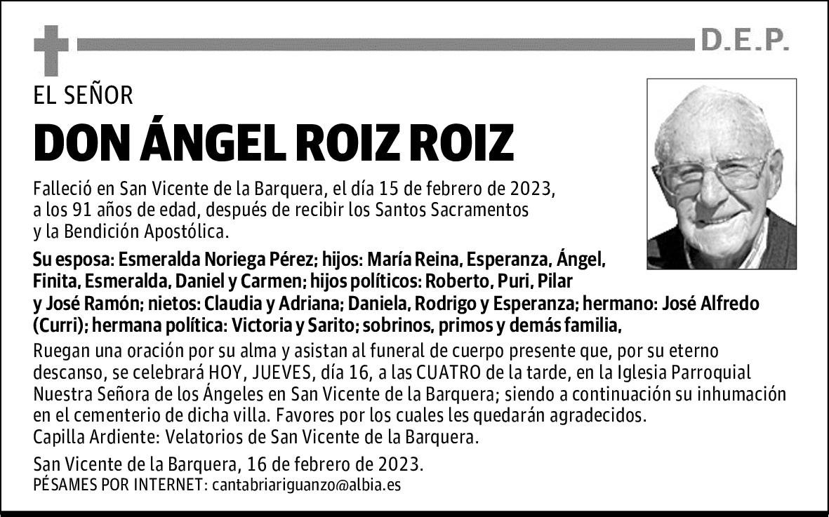 DON ÁNGEL ROIZ ROIZ