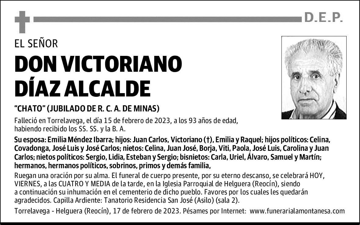 DON VICTORIANO DÍAZ ALCALDE