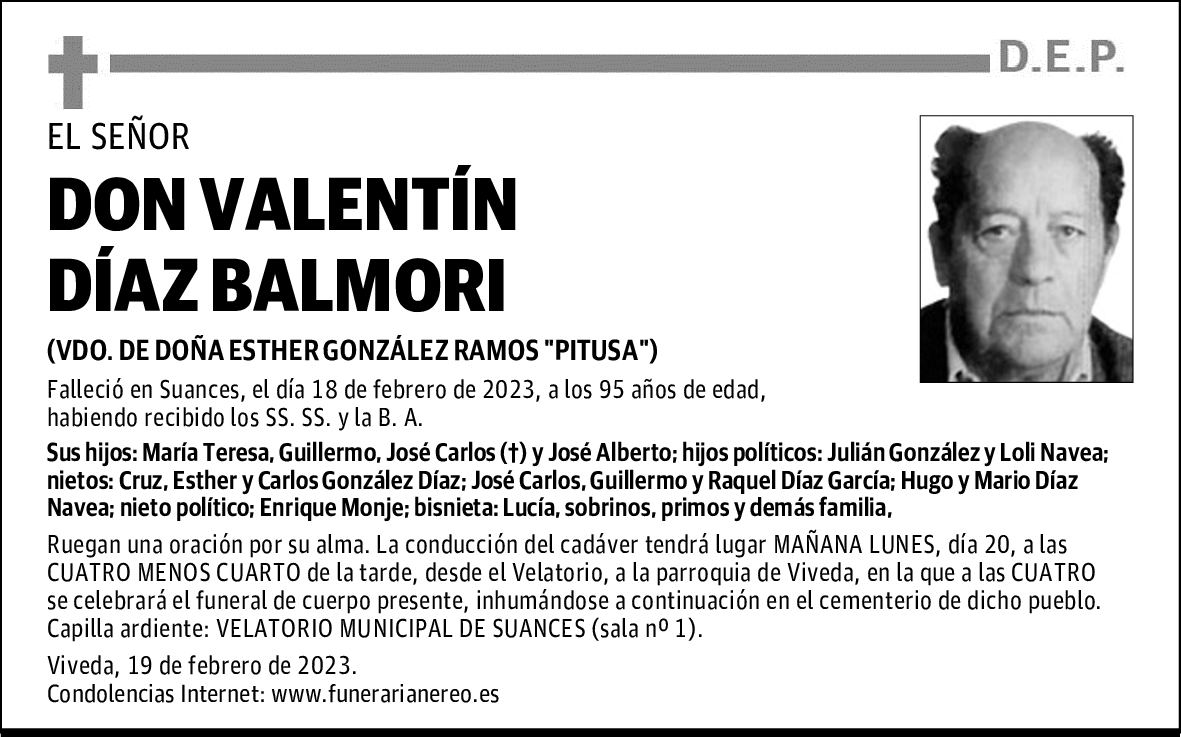 DON VALENTÍN DÍAZ BALMORI