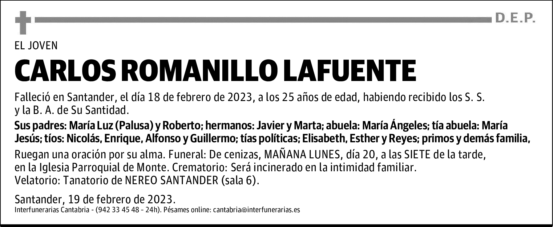 CARLOS ROMANILLO LAFUENTE
