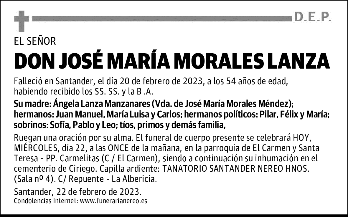 DON JOSÉ MARÍA MORALES LANZA