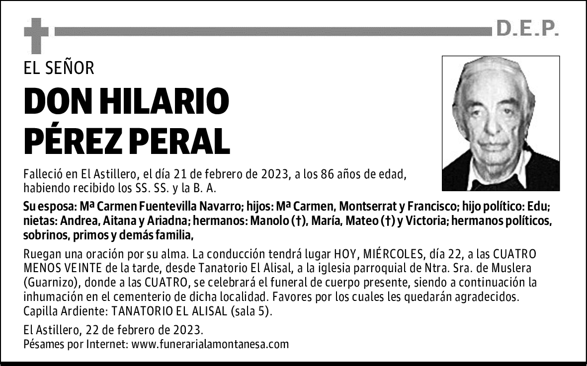 DON HILARIO PÉREZ PERAL