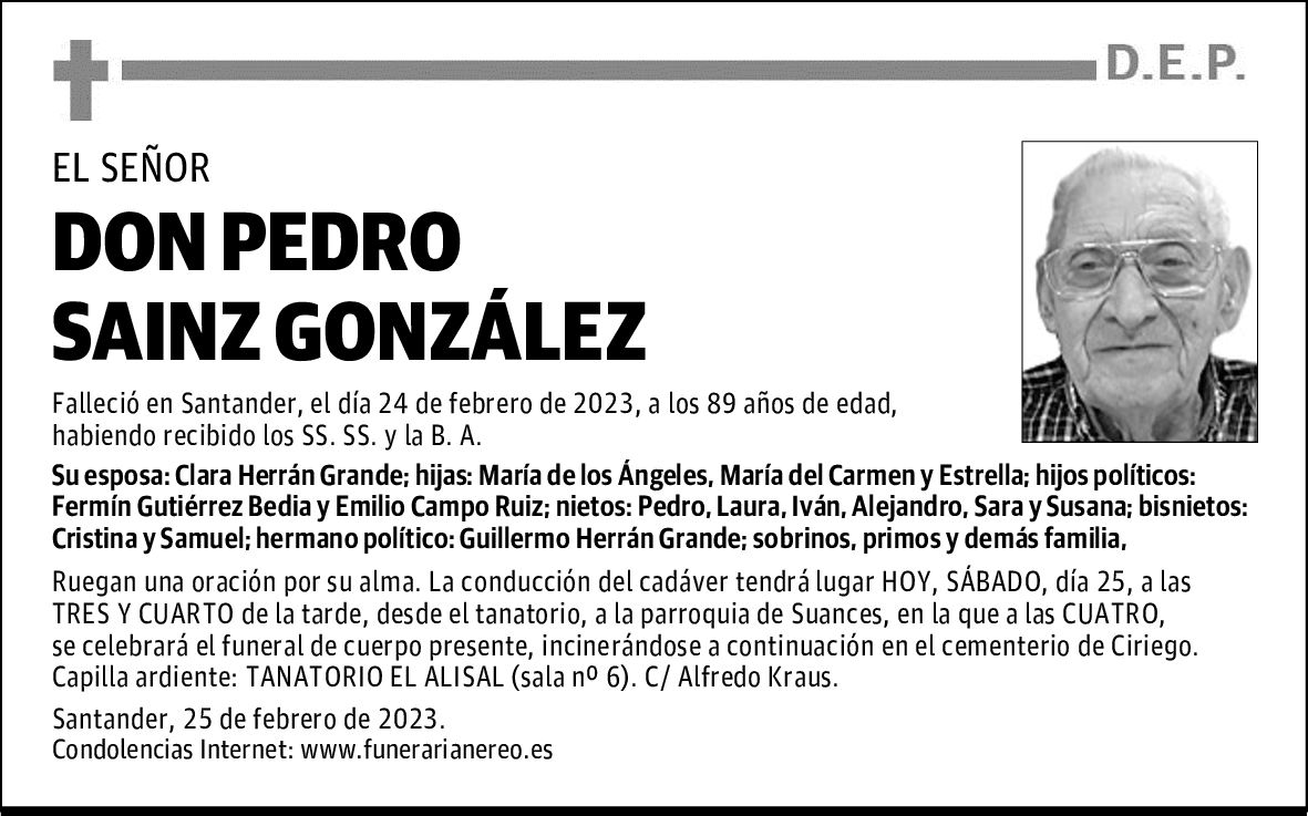 DON PEDRO SAINZ GONZÁLEZ