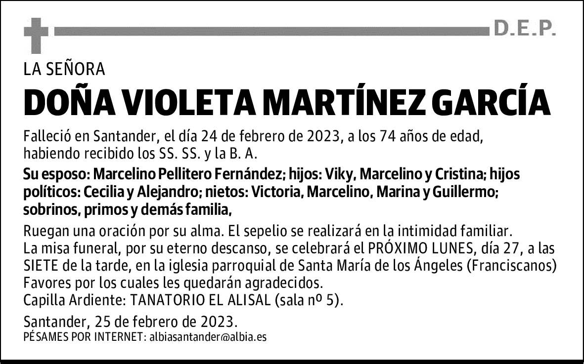 DOÑA VIOLETA MARTÍNEZ GARCÍA