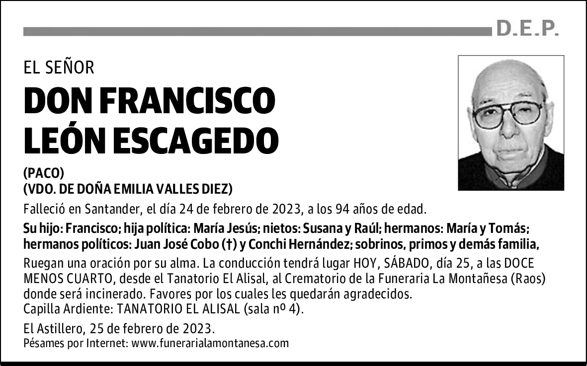 DON FRANCISCO LEÓN ESCAGEDO