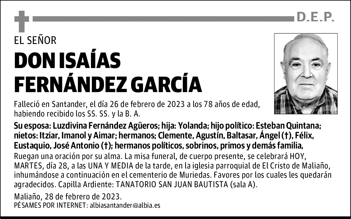 DON ISAÍAS FERNÁNDEZ GARCÍA