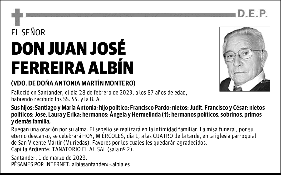 DON JUAN JOSÉ FERREIRA ALBÍN