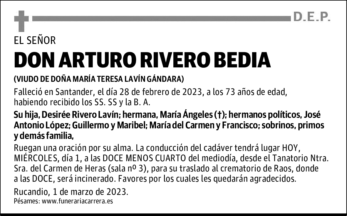 DON ARTURO RIVERO BEDIA