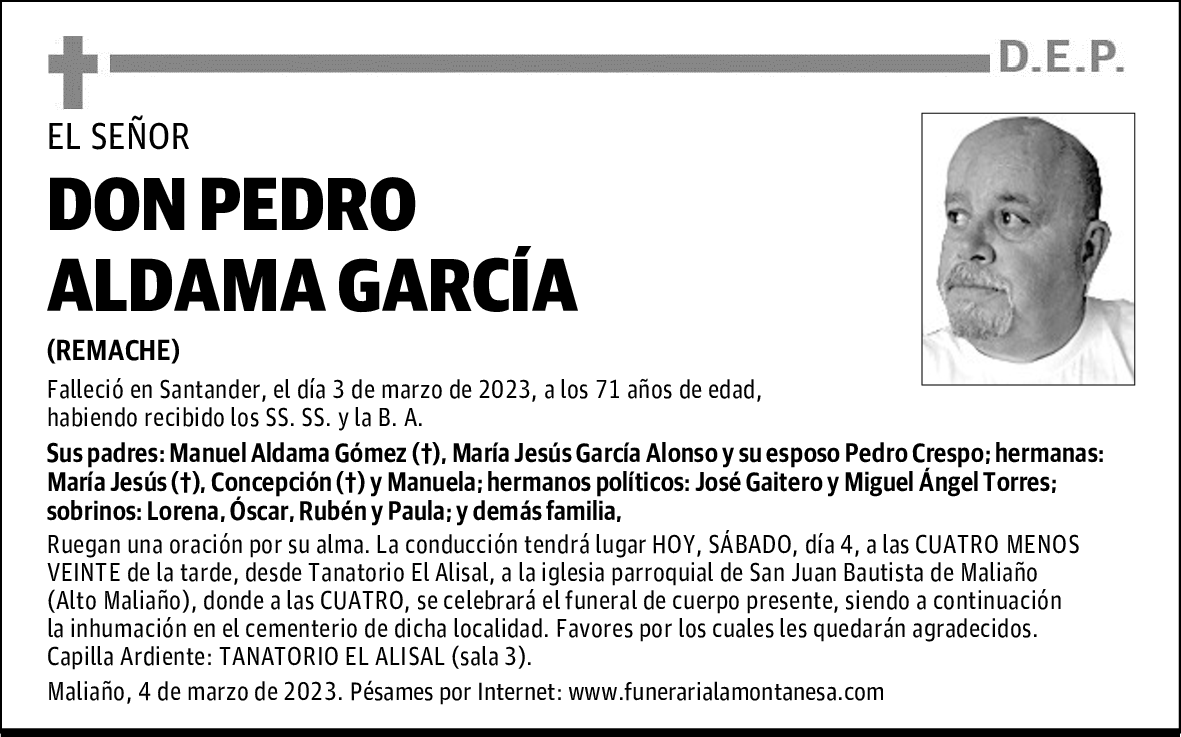 DON PEDRO ALDAMA GARCÍA