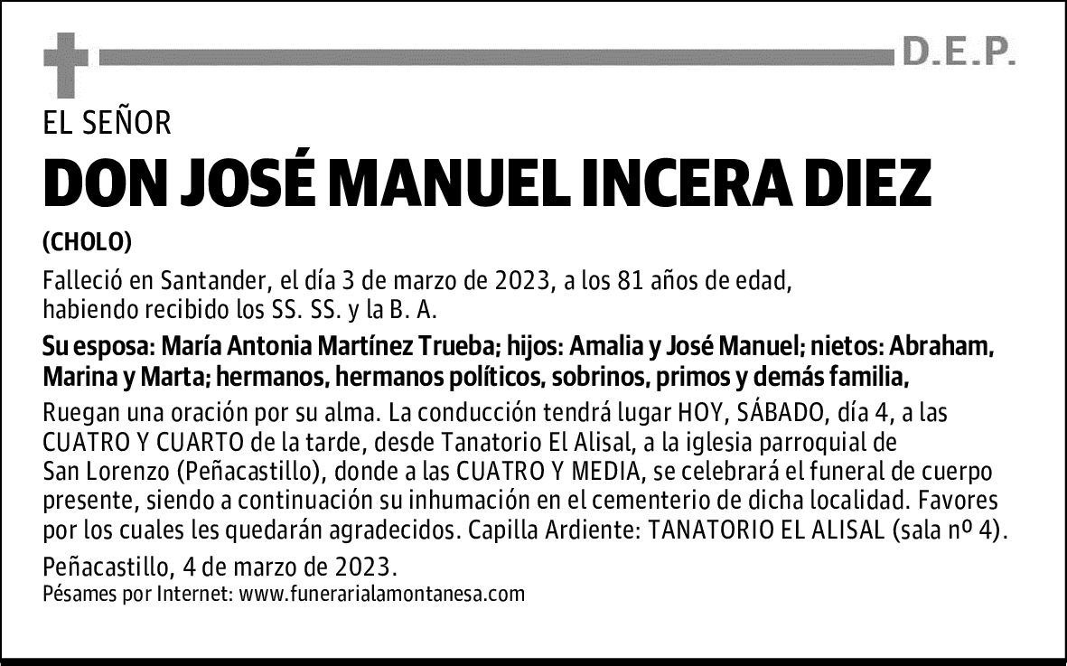DON JOSÉ MANUEL INCERA DIEZ