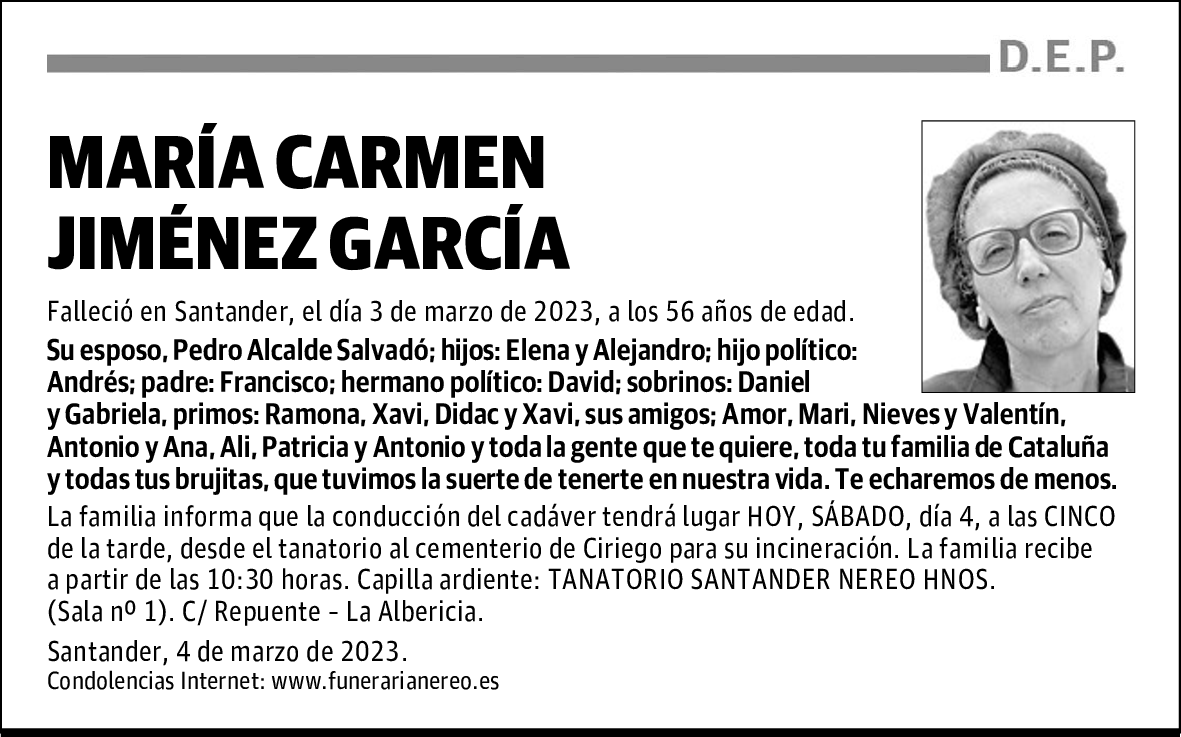 MARÍA CARMEN JIMÉNEZ GARCÍA