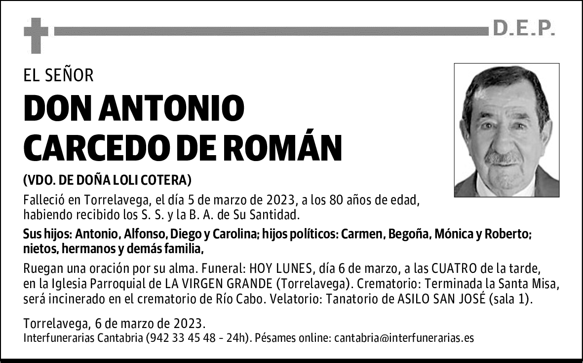 DON ANTONIO CARCEDO DE ROMÁN