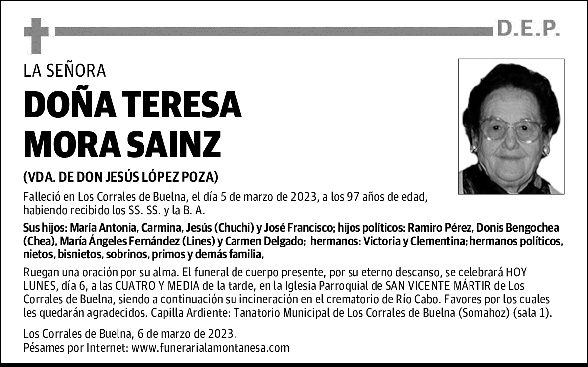 DOÑA TERESA MORA SAINZ