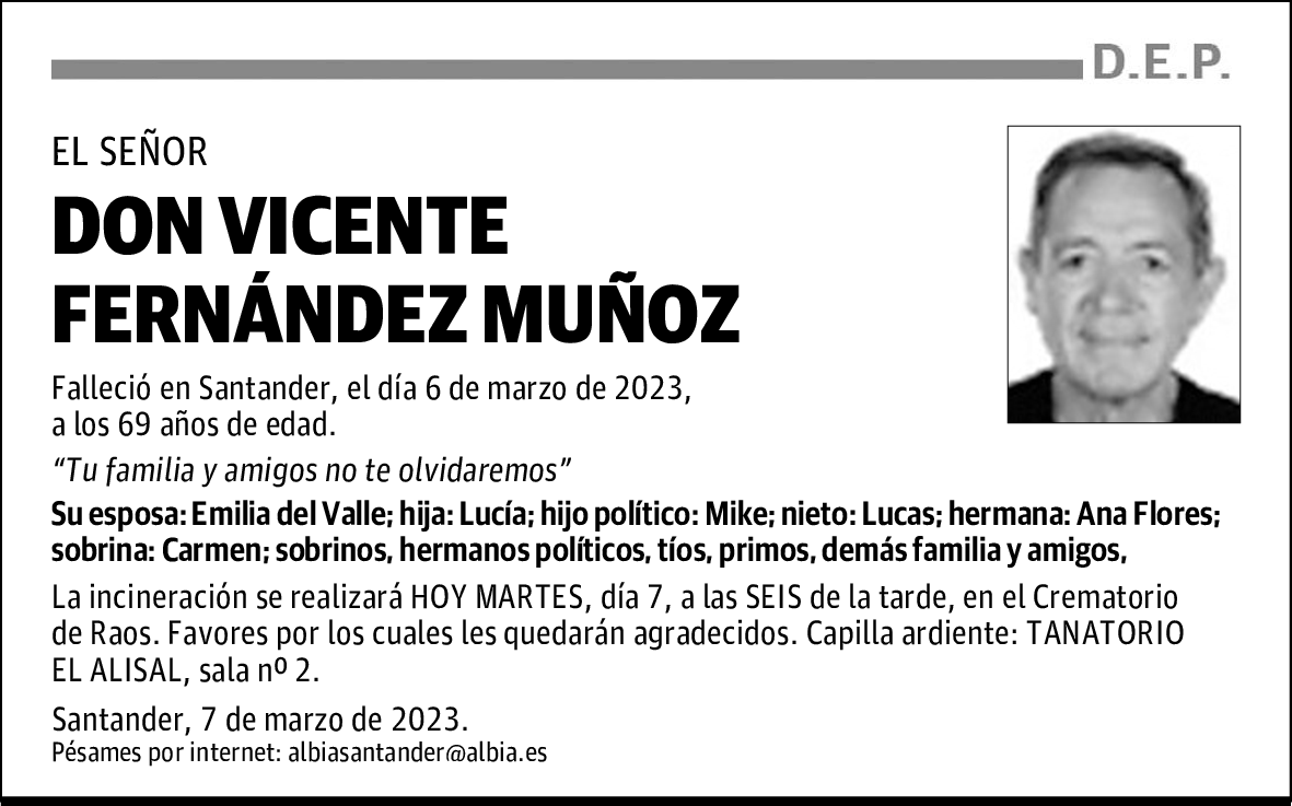 DON VICENTE FERNÁNDEZ MUÑOZ