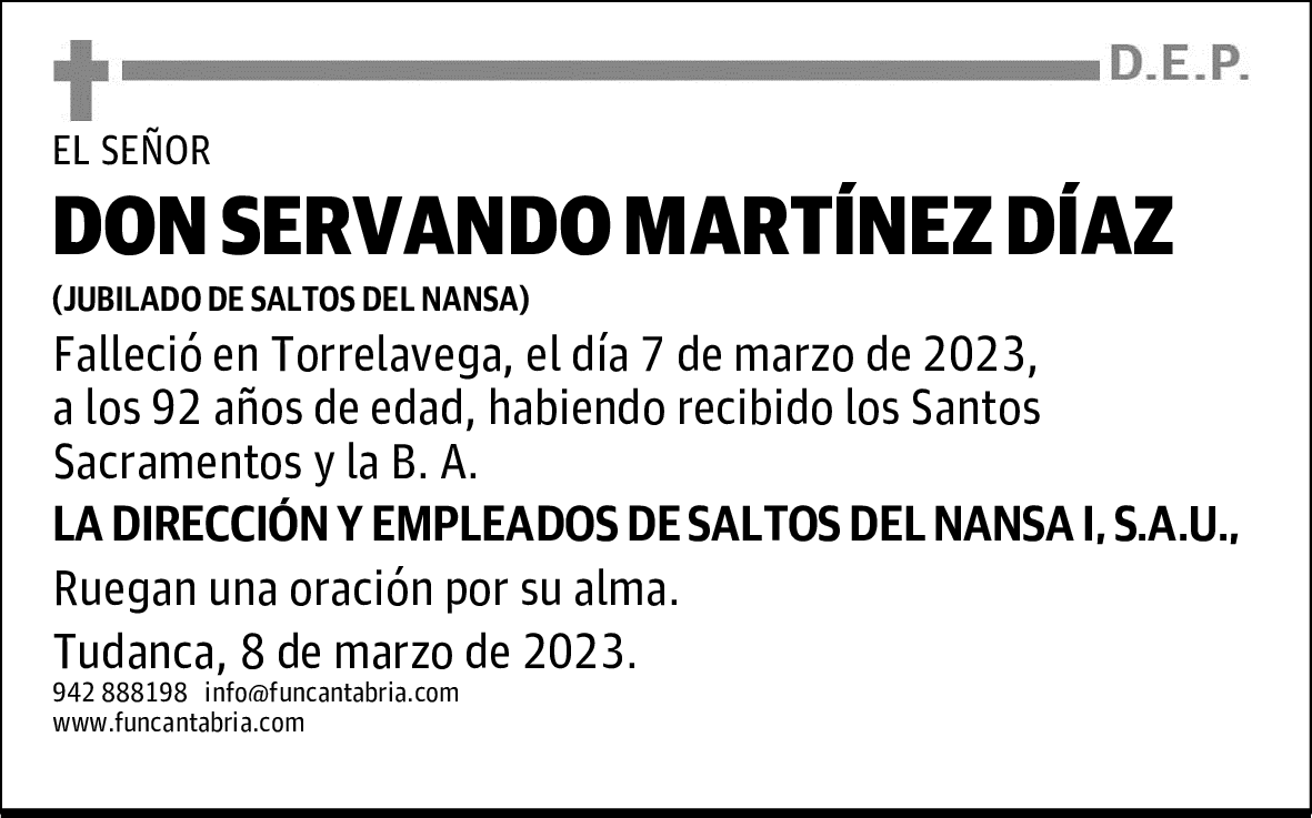 DON SERVANDO MARTÍNEZ DÍAZ