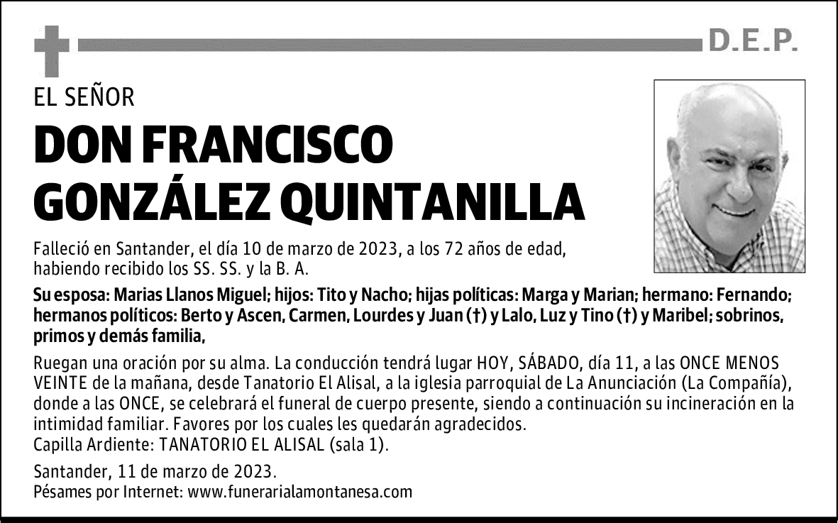 DON FRANCISCO GONZÁLEZ QUINTANILLA