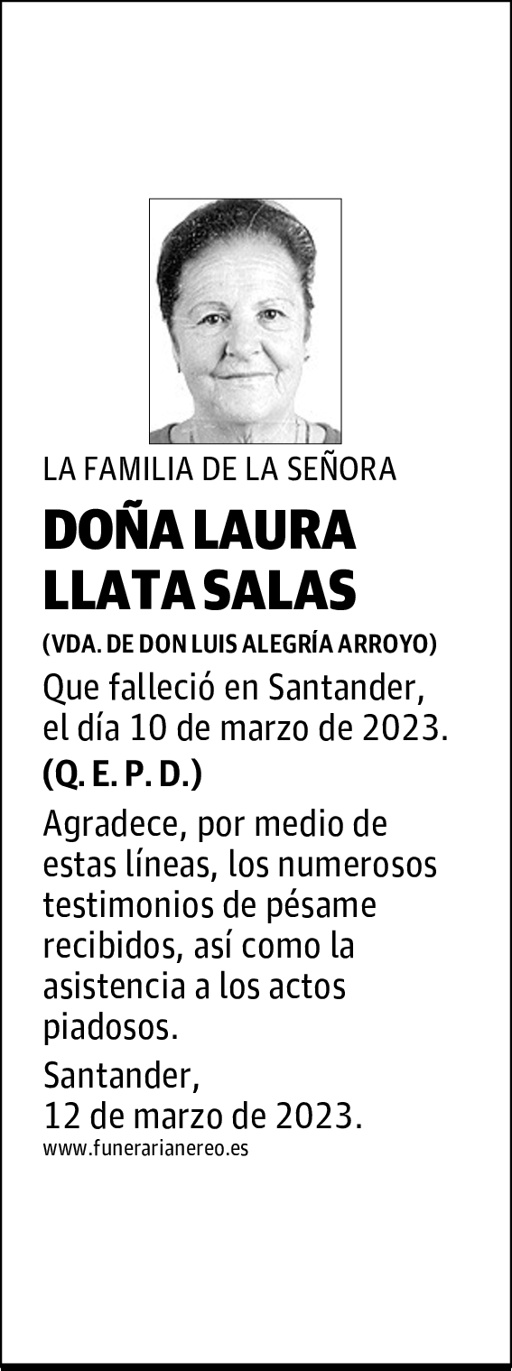 DOÑA LAURA LLATA SALAS