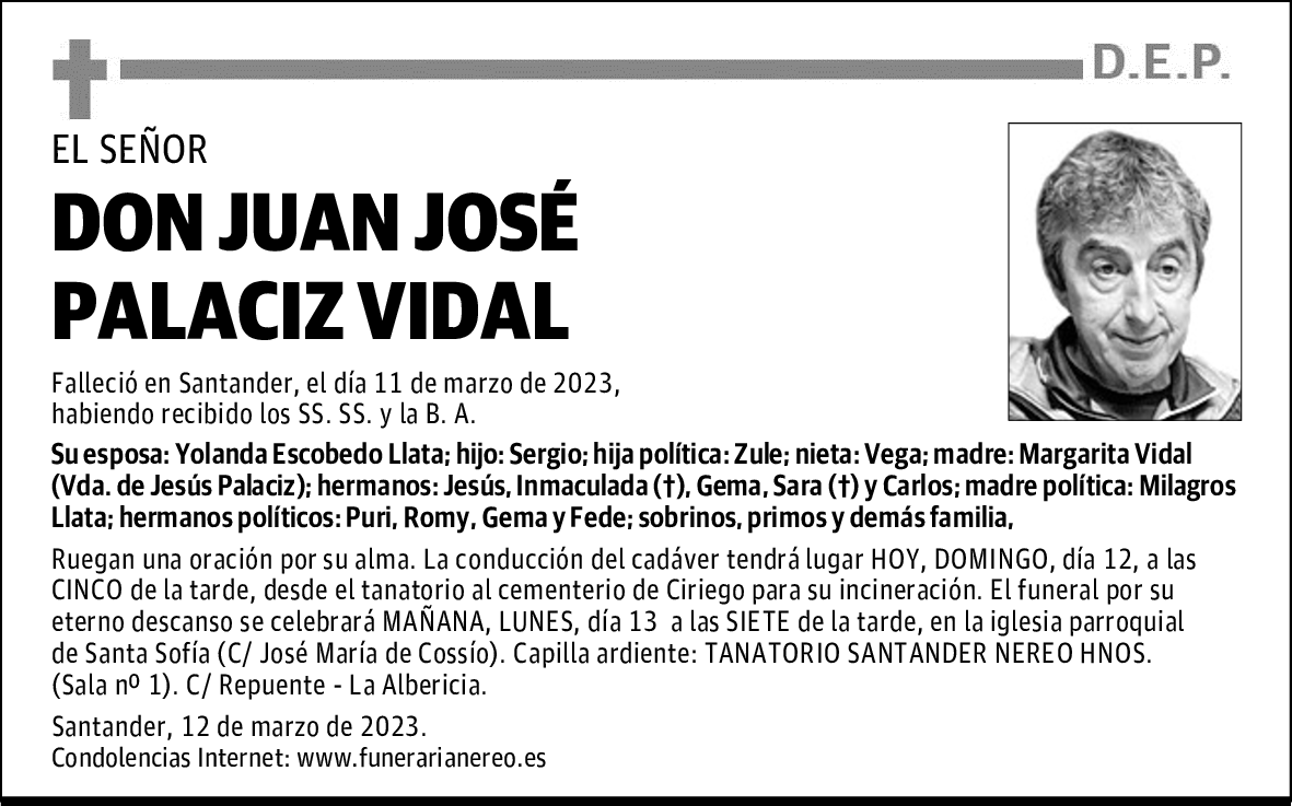 DON JUAN JOSÉ PALACIZ VIDAL