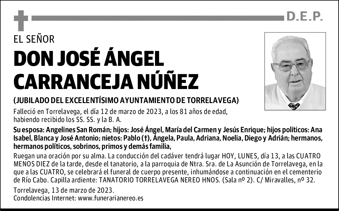 DON JOSÉ ÁNGEL CARRANCEJA NÚÑEZ