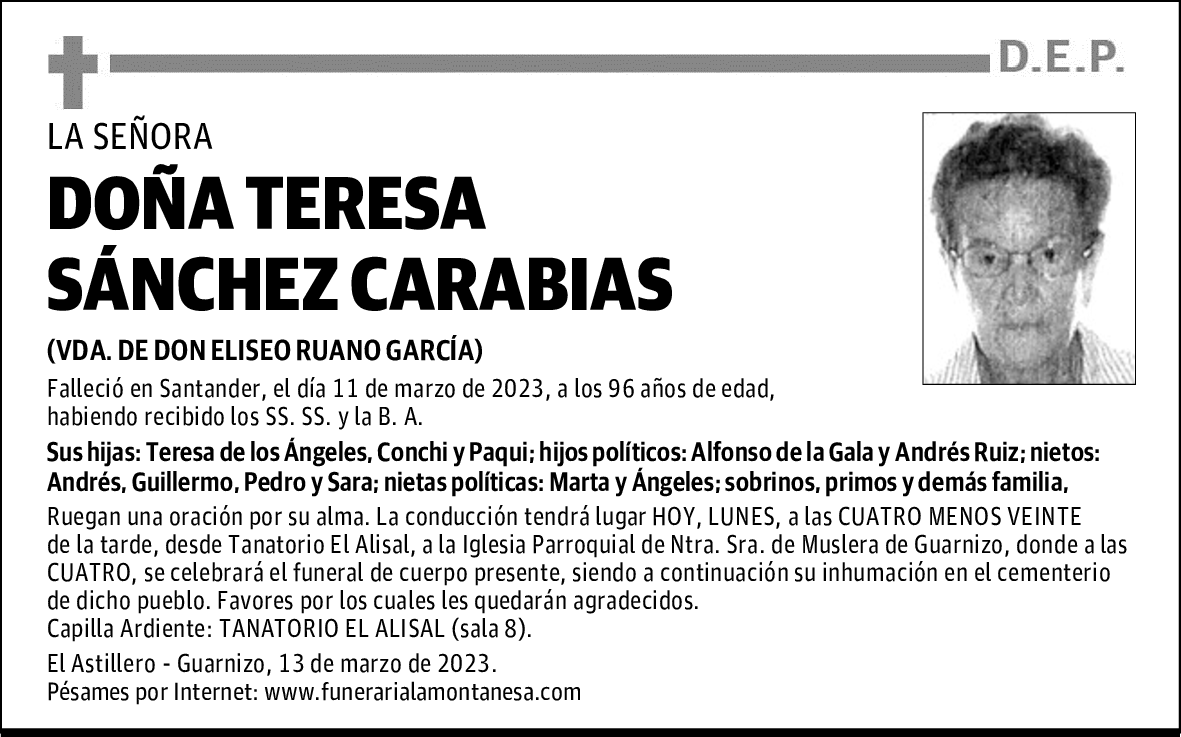 DOÑA TERESA SÁNCHEZ CARABIAS