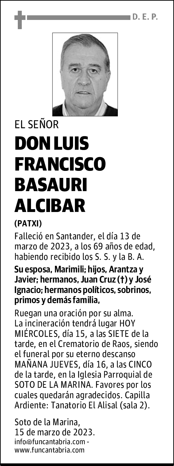 DON LUIS FRANCISCO BASAURI ALCIBAR