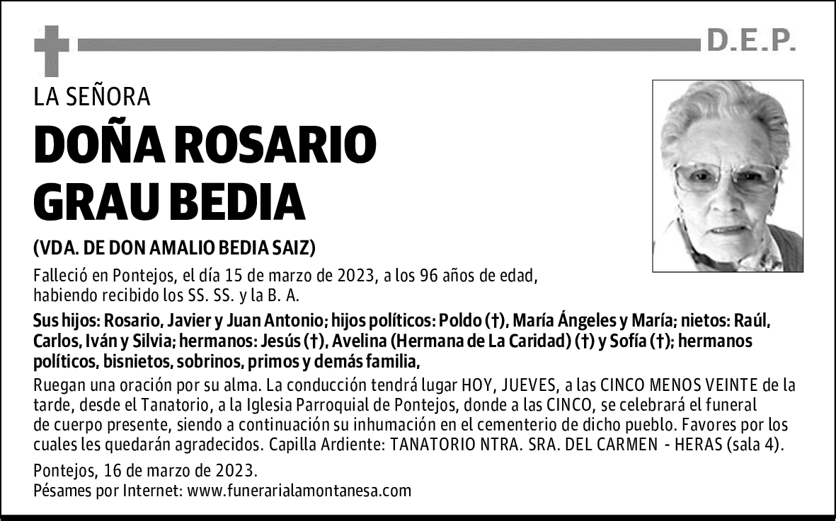 DOÑA ROSARIO GRAU BEDIA