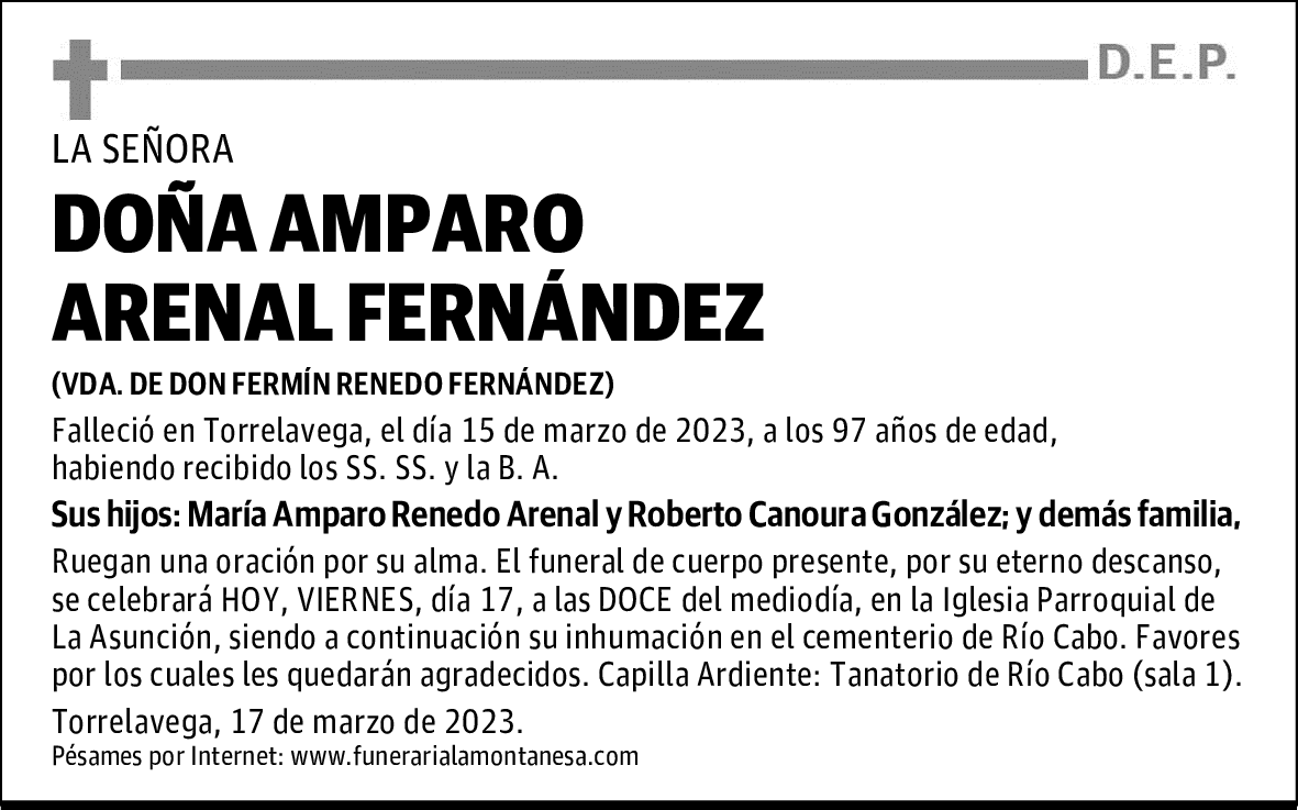 DOÑA AMPARO ARENAL FERNÁNDEZ