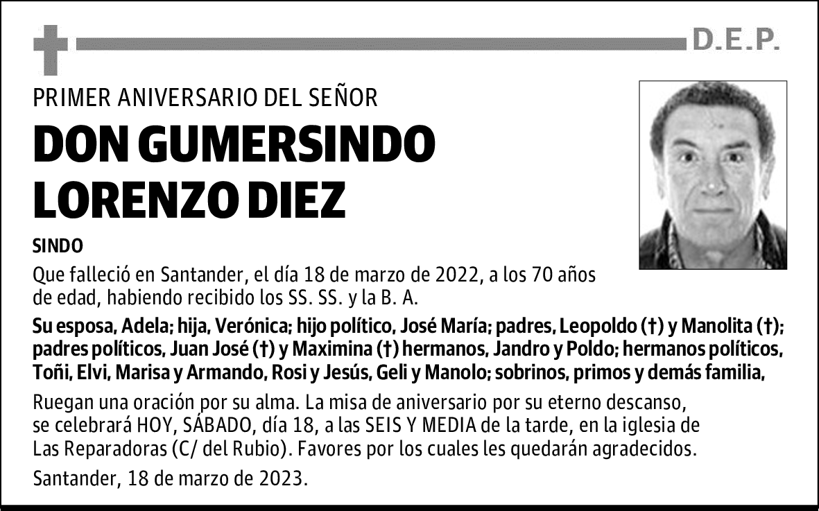 DON GUMERSINDO LORENZO DIEZ