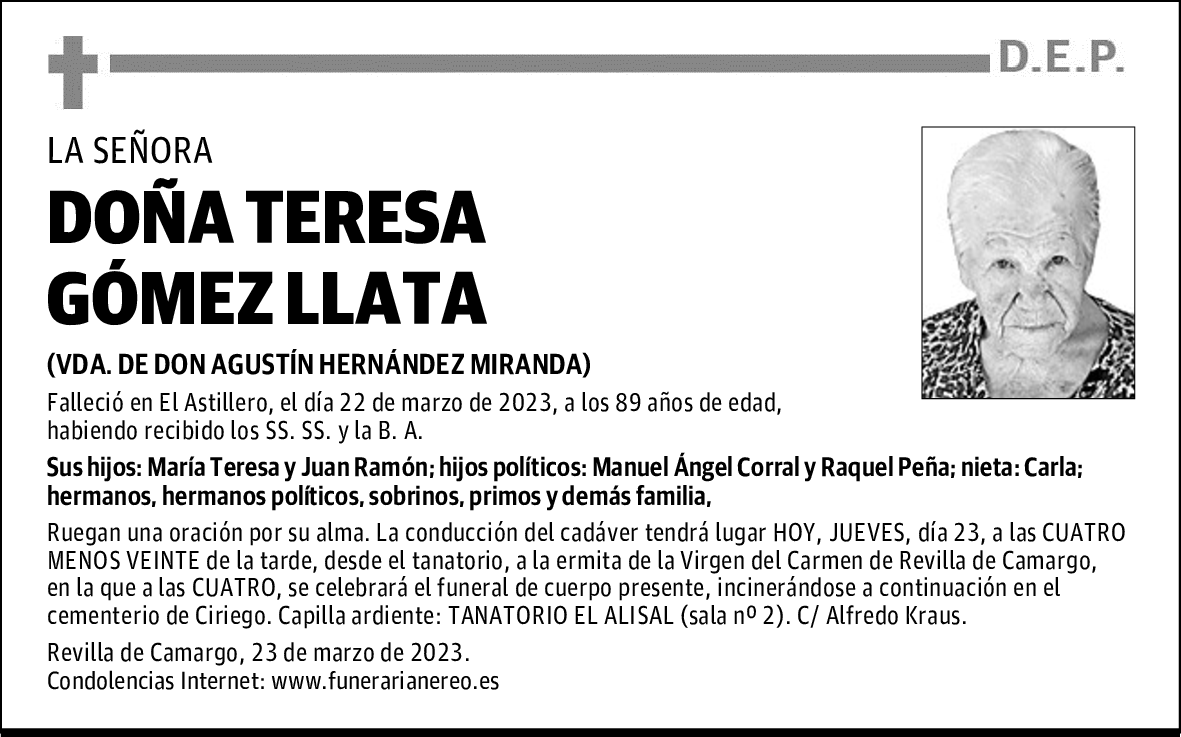 DOÑA TERESA GÓMEZ LLATA