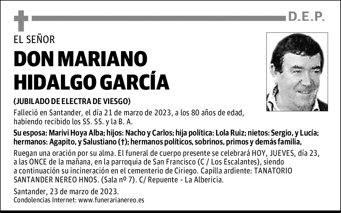 DON MARIANO HIDALGO GARCÍA