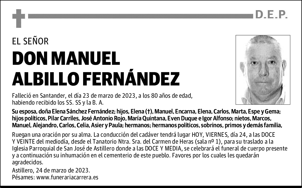 DON MANUEL ALBILLO FERNÁNDEZ