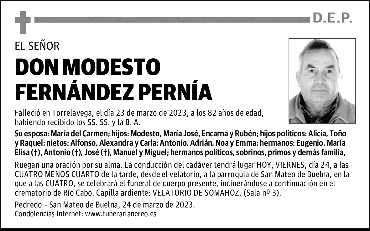 DON MODESTO FERNÁNDEZ PERNÍA