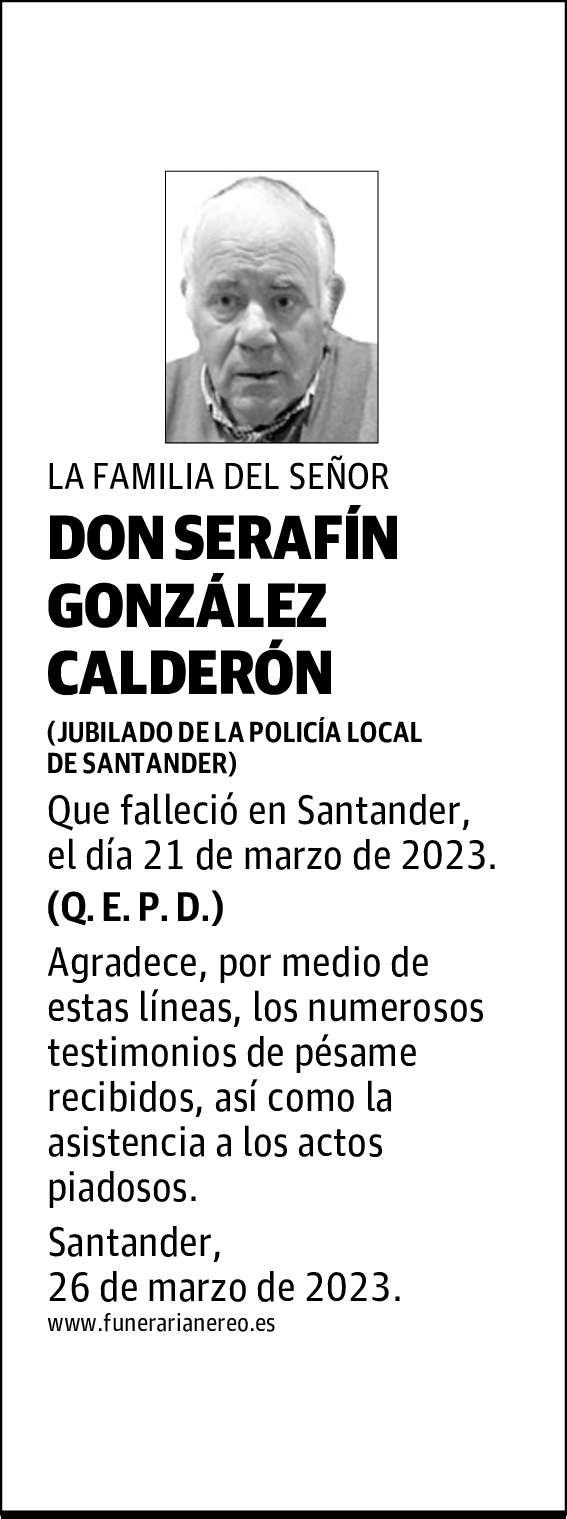 DON SERAFÍN GONZÁLEZ CALDERÓN