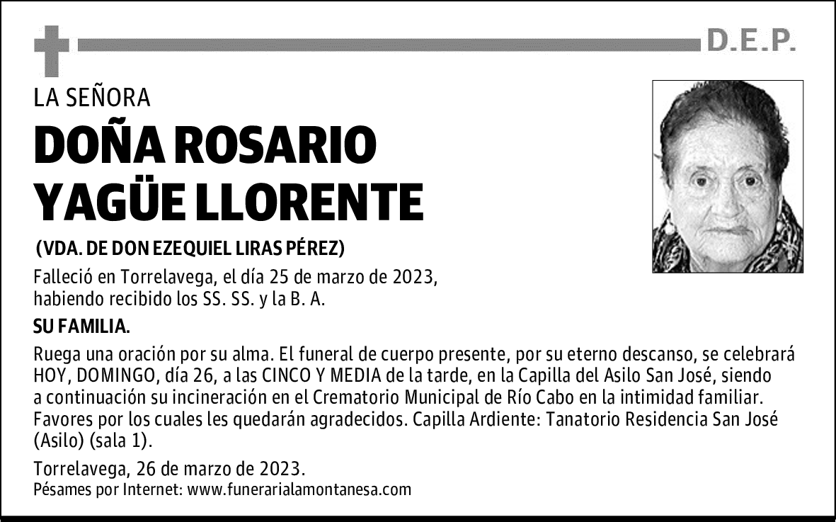 DOÑA ROSARIO YAGÜE LLORENTE