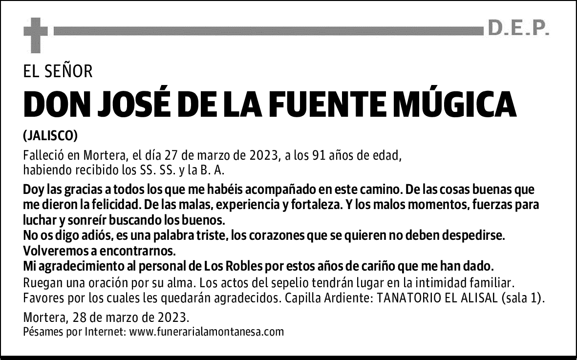 DON JOSÉ DE LA FUENTE MÚGICA