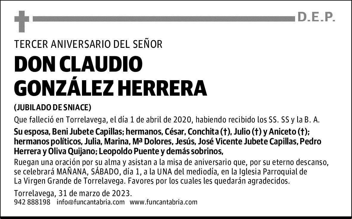 DON CLAUDIO GONZÁLEZ HERRERA