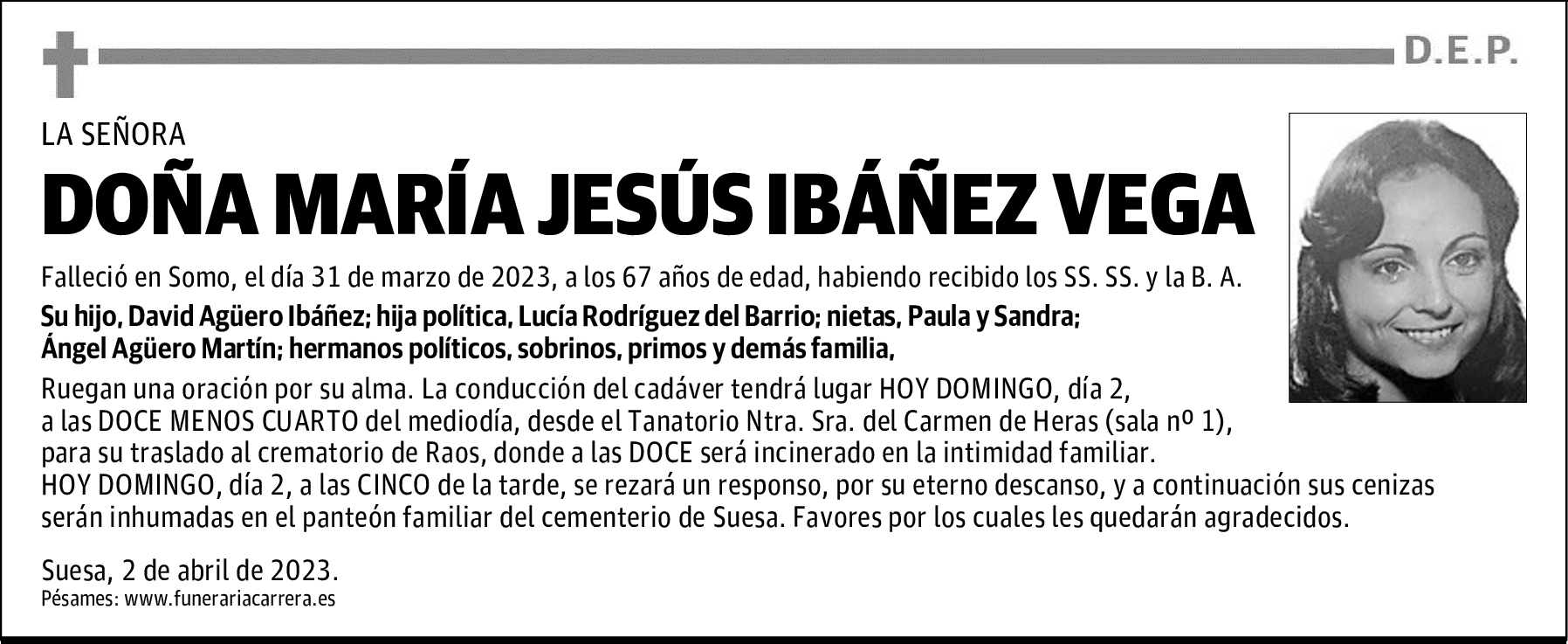 DOÑA MARÍA JESÚS IBÁÑEZ VEGA