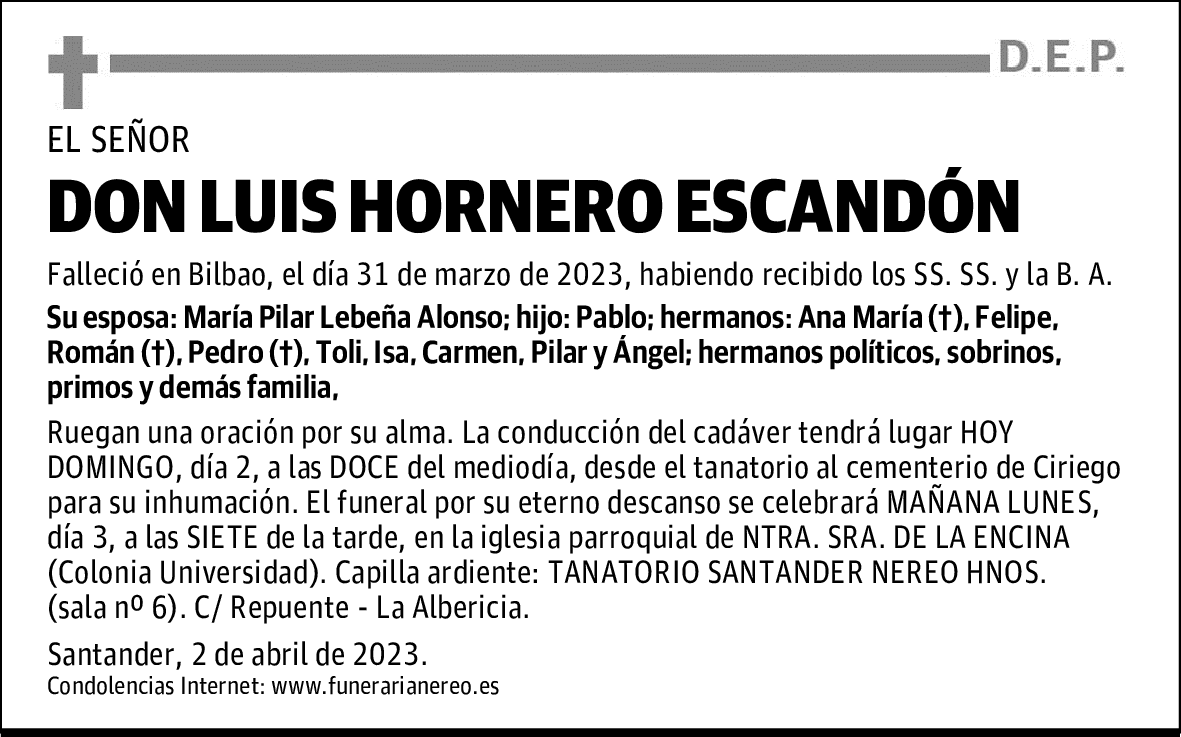 DON LUIS HORNERO ESCANDÓN