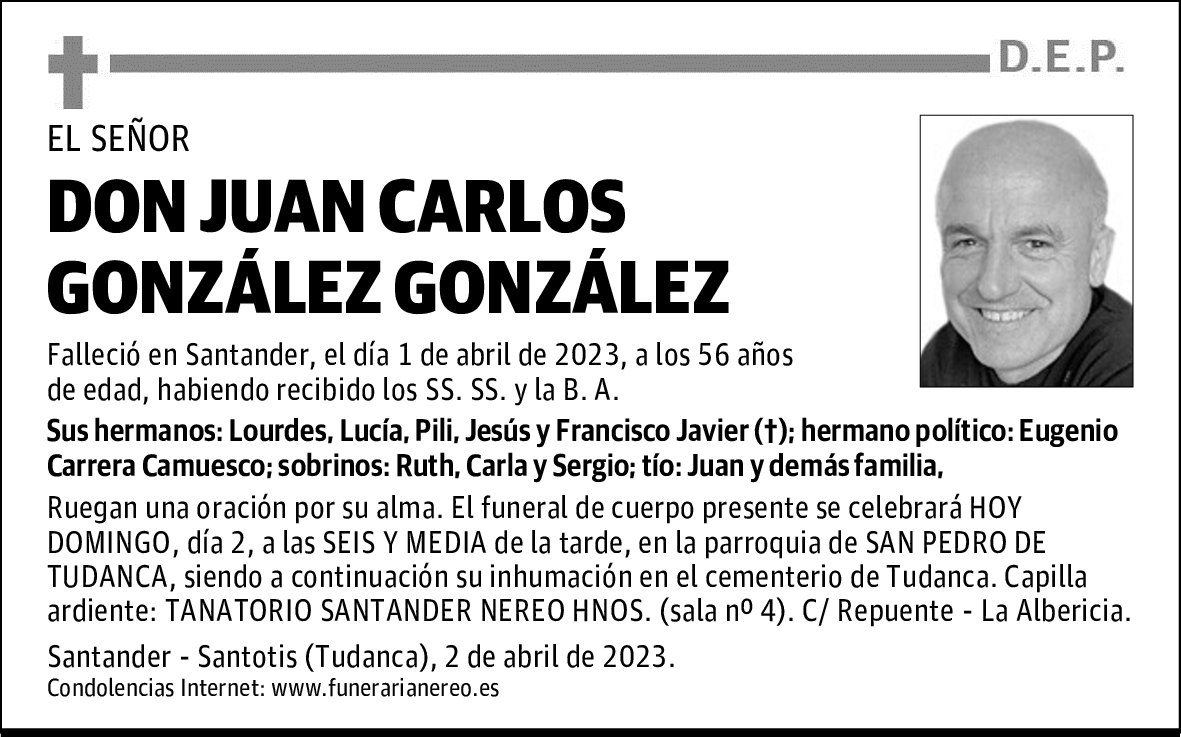 DON JUAN CARLOS GONZÁLEZ GONZÁLEZ