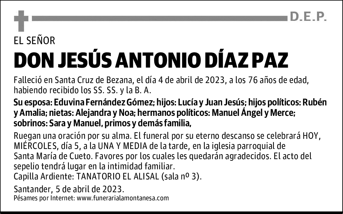 DON JESÚS ANTONIO DÍAZ PAZ