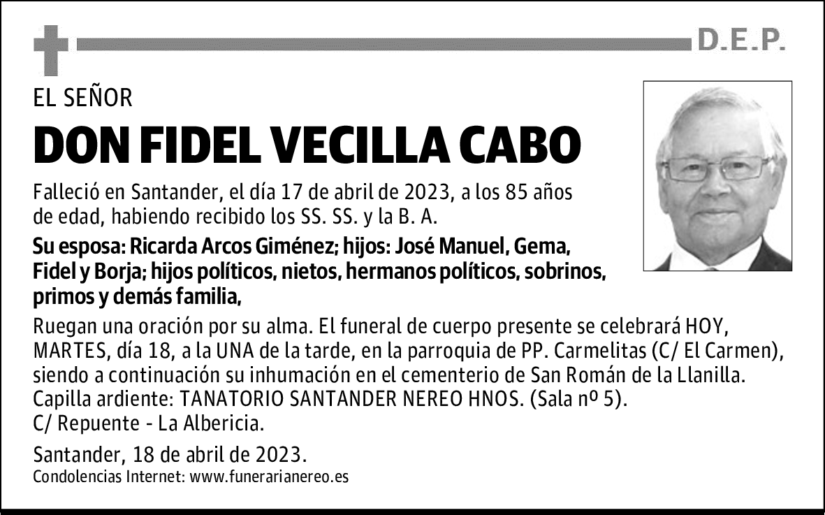 DON FIDEL VECILLA CABO