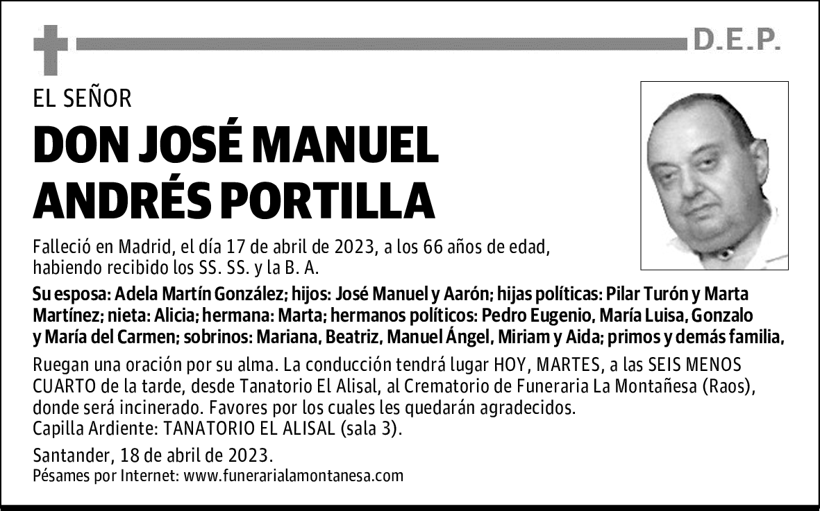 DON JOSÉ MANUEL ANDRÉS PORTILLA