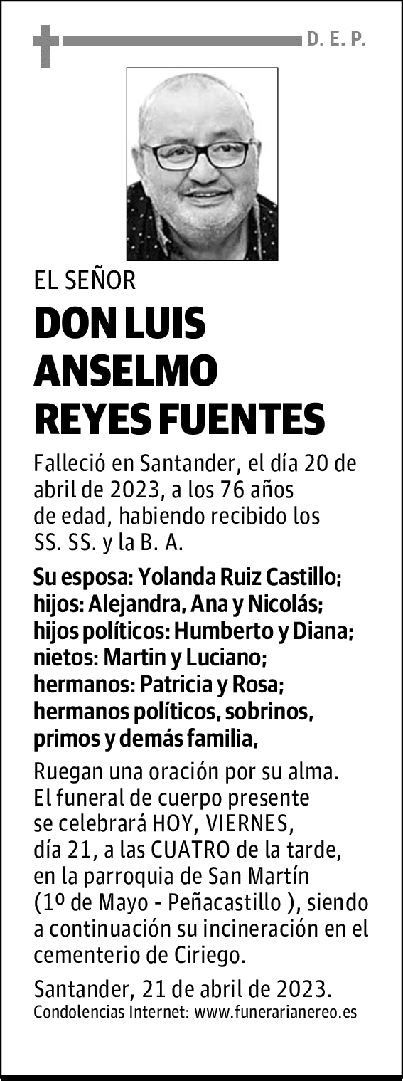 DON LUIS ANSELMO REYES FUENTES