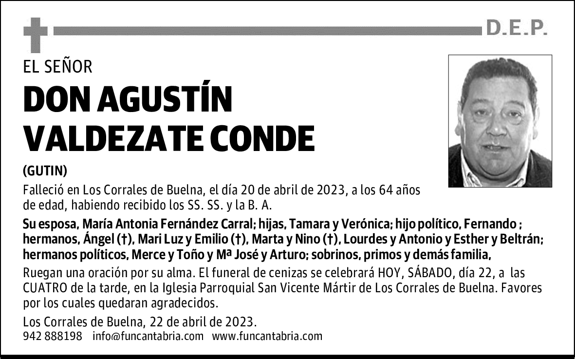 DON AGUSTÍN VALDEZATE CONDE